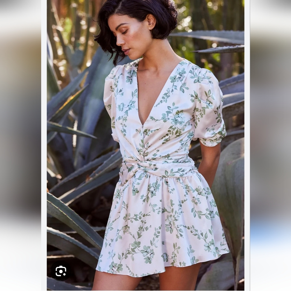 Misa Los Angeles Narcissa Dress in White Sage Botanica Size XS NWT Floral - Picture 2 of 8
